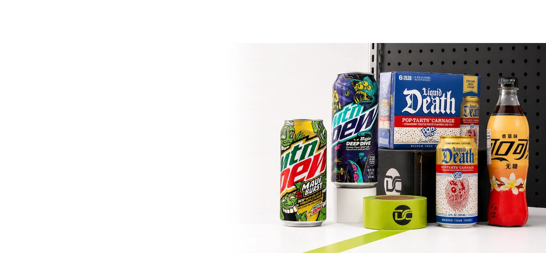 Rare Discontinued Club drinks arranged in a clean collector storefront