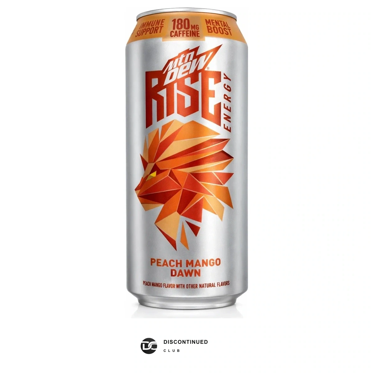 Mountain Dew Energy Peach Mango Dawn 16 oz Can previously sold by Discontinued Club
