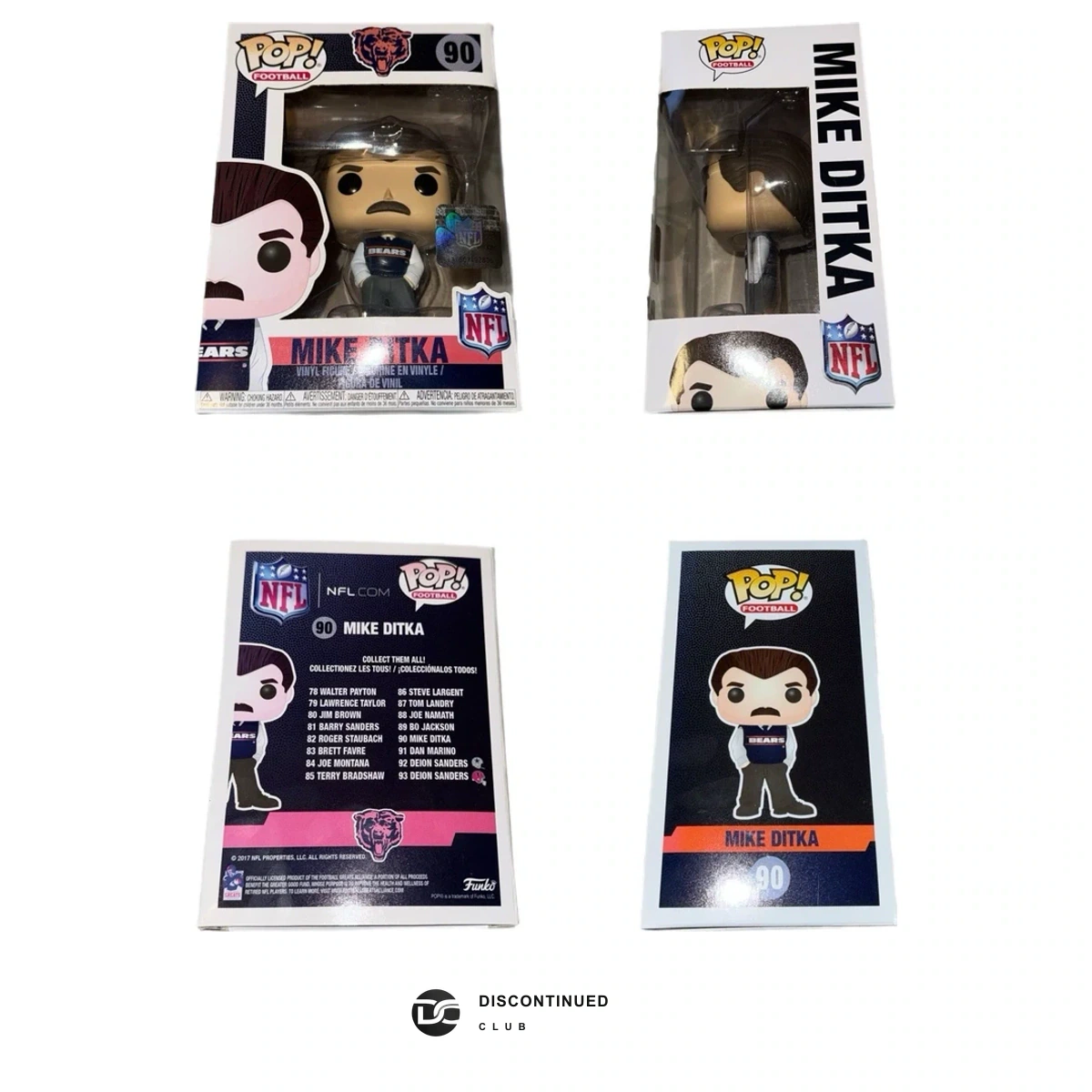 Funko Pop! Mike Ditka #90 Chicago Bears Figure previously sold by Discontinued Club