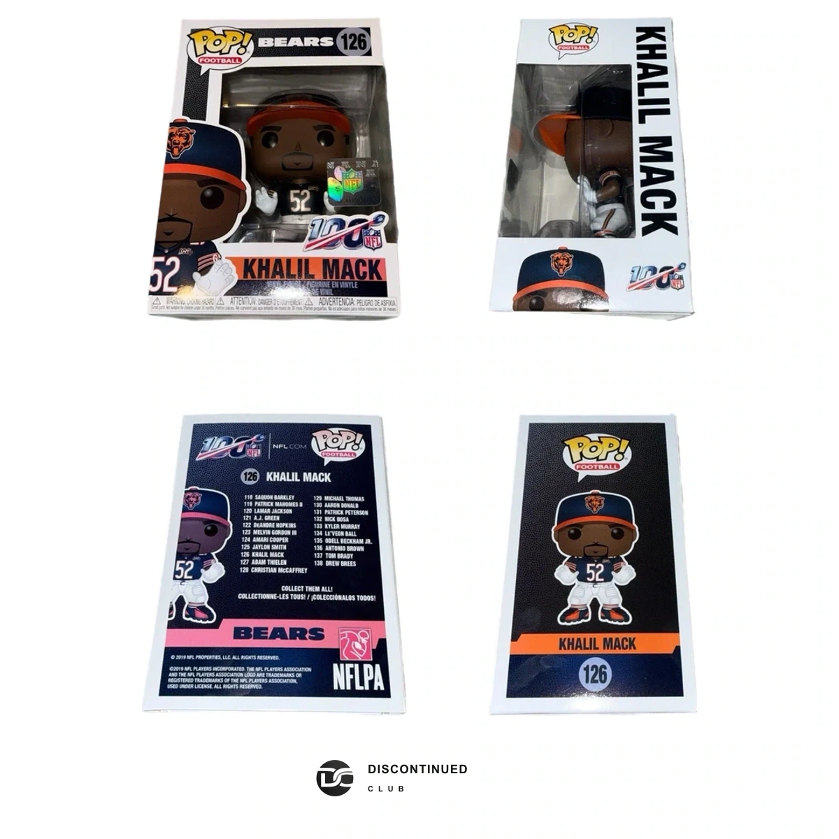 Funko Pop! Khalil Mack #126 Chicago Bears Figure previously sold by Discontinued Club
