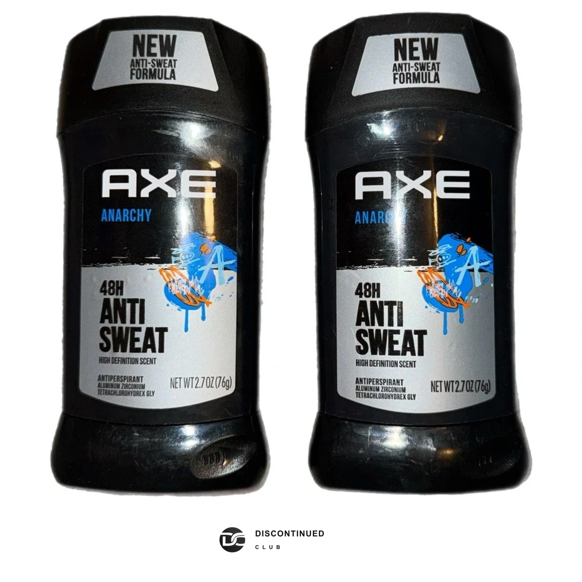 AXE Anarchy Antiperspirant Stick 2.7 oz Lot of 2 previously sold by Discontinued Club