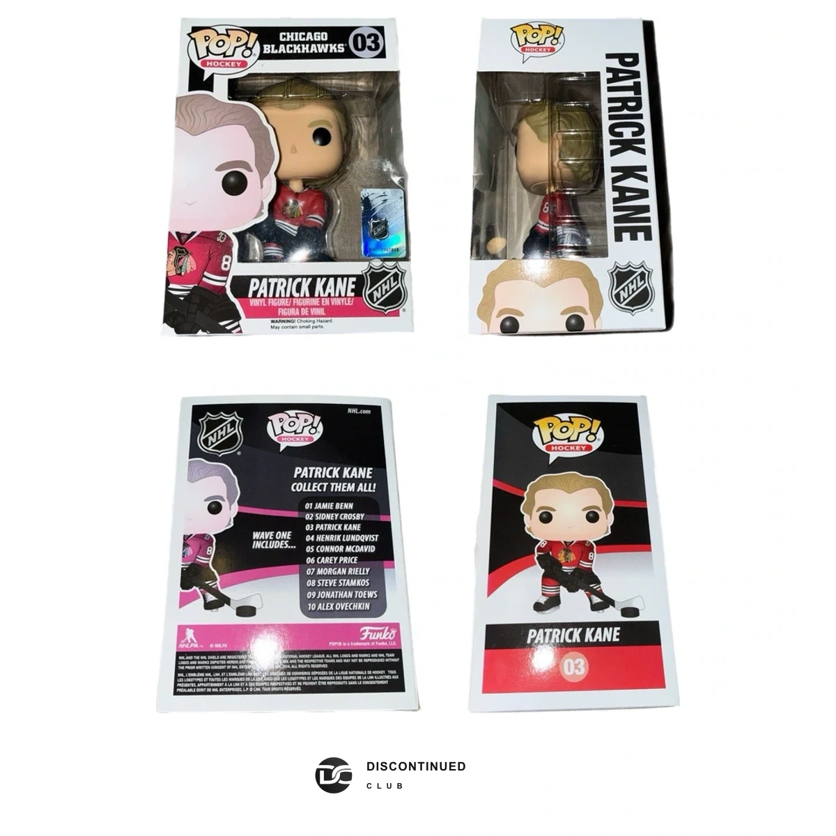 Funko Pop! Patrick Kane #03 Chicago Blackhawks Figure previously sold by Discontinued Club